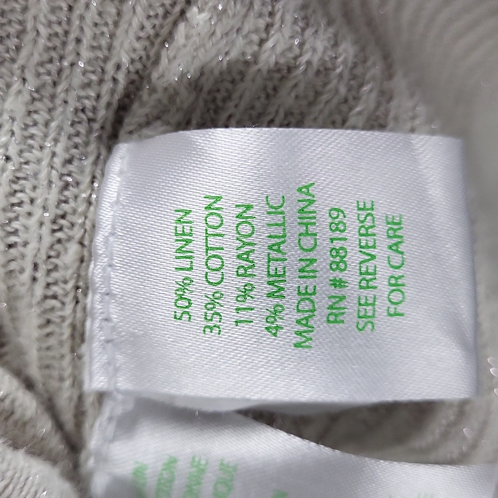Lilly Pulitzer Women's Beige Shimmer Cardigan 50% Linen, Size M - Picture 4 of 5